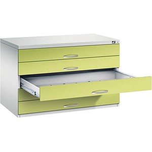 4068427316049 - CP 7100 Planschrank lichtgrau viridingrün 5 Schubladen 1100 x 765 x 760 cm