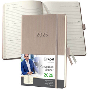 SIGEL Buchkalender Conceptum 2025 taupe