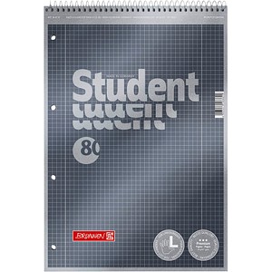 4003273566699 - BRUNNEN Student Premium Collegeblock DIN A4 Kariert Spiralbindung Pappkarton Anthrazit Metallic Perforiert 160 Seiten 80 Blatt 4003273566699 - BRUNNEN Student Premium Collegeblock DIN A4 Kariert Spiralbindung Pappkarton Anthrazit Metallic Perforiert 160 Seiten 80 Blatt