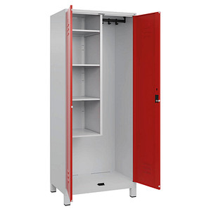 4066681618015 - Putzmittelschrank Classic Plus 080110-02-S10016 lichtgrau verkehrsrot 800 x 500 x 1950 cm aufgebaut 4066681618015 C+P-Möbel 4066681618015 - Putzmittelschrank Classic Plus 080110-02-S10016 lichtgrau verkehrsrot 800 x 500 x 1950 cm aufgebaut 4066681618015 C+P-Möbel