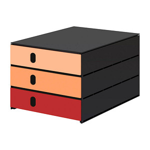 7612176090155 - styro Schubladenbox styroval pro feelings Poppy hellorange dunkelorange rot 14-8050Po DIN C4 mit 3 Schubladen