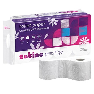 Satino by wepa Toilettenpapier prestige Kamille 3-lagig, 8 Rollen