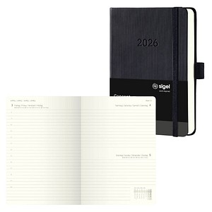 4004360772757 - Tageskalender Conceptum 2026 C2610 A5 400 Seiten 1 Jahr 1 Seite für je 1 Tag PEFC®-Papier Kunststoff schwarz