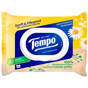 7322540907551 - Toilettenpapier feucht Sanft & Pflegend Kamille 836195 1-lagig weiß 42 Blatt 7322540907551 42 Stück