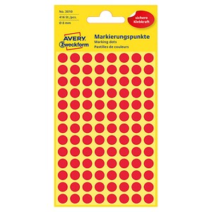 AVERY Zweckform Klebepunkte 3010 rot Ø 8,0 mm AVERY Zweckform Klebepunkte 3010 rot Ø 8,0 mm