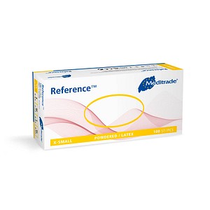4250016400059 - Meditrade Reference™ Latex Untersuchungshandschuh Einmalhandschuh - Gepudert unsteril 1 Packung = 100 Stück Größe XS 4250016400059 - Meditrade Reference™ Latex Untersuchungshandschuh Einmalhandschuh - Gepudert unsteril 1 Packung = 100 Stück Größe XS