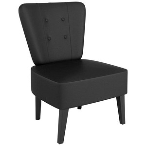 3660141967142 - meet by Paperflow Sessel BRIGHTON 4-Fußgestell Sitz- und Rückenpolsterung B 650 x T 490 x H 410 mm schwarz schwarz