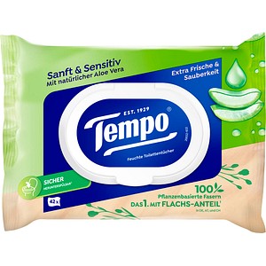 7322540907520 - Toilettenpapier feucht Sanft & Sensitiv Aloe Vera 836194 1-lagig weiß 42 Blatt 7322540907520 42 Stück