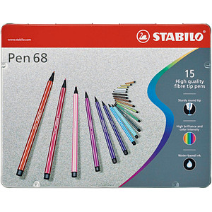 4006381194587 - 6815-6 Metalletui Faserschreiber Etui zu 15 sort 4006381194587 STABILO PEN 6815-6 15 Stück