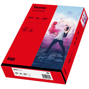 4011211078234 - Farbiges Kopierpapier tecno colors DIN A4 120 g m² intensivrot 1 Paket = 250 Blatt