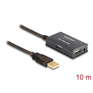 4043619827480 - USB 20 Extension Cable 10 m active with 4 port Hub - Hub - 4 Anschlüsse