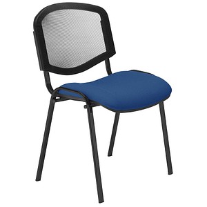 5901747156126 - Besucherstuhl Iso Ergo Mesh blau schwarz ohne Armlehnen 4-Fuß-Gestell 5901747156126 4 Stück 5901747156126 - Besucherstuhl Iso Ergo Mesh blau schwarz ohne Armlehnen 4-Fuß-Gestell 5901747156126 4 Stück