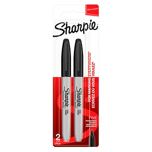 3501179858609 - Permanent Marker | Marker Stifte mit feiner Spitze | schwarz | 2 Stück