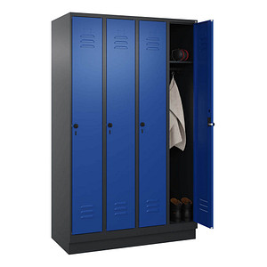 4068427429718 - Spind Classic PLUS enzianblau schwarzgrau 080020-40 S10055 4 Schließfächer 1200 x 500 x 1950 cm 4068427429718 C+P-Möbel 4068427429718 - Spind Classic PLUS enzianblau schwarzgrau 080020-40 S10055 4 Schließfächer 1200 x 500 x 1950 cm 4068427429718 C+P-Möbel