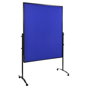 8713797091114 - PREMIUM PLUS Moderationswand höhenverstellbar Hoch- und Querformat Filz marineblau