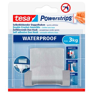 4042448175274 - tesa Powerstrips Waterproof Duohaken Zoom aus Edelstahl für Feuchträume max 3 kg