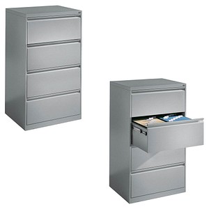 4025314220711 - Hängeregistraturschränke doppelbahnig 4 Schubfächer silber 4025314220711 C+P-Möbel 4025314220711 - Hängeregistraturschränke doppelbahnig 4 Schubfächer silber 4025314220711 C+P-Möbel