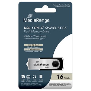 4260664879435 - USB-Stick schwarz silber 16 GB 4260664879435 MediaRange 4260664879435 - USB-Stick schwarz silber 16 GB 4260664879435 MediaRange