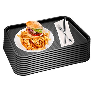 APS Tabletts schwarz eckig 53,0 x 32,5 cm, 10 St.