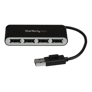 0065030868280 - 4-Port Portable USB 20 Hub with Built-in Cable - hub - 4 ports USB-Hubs - 4 - Schwarz