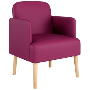 3660141967319 - meet by Paperflow Sessel BROOKS 4-Fußgestell Sitz- und Rückenpolsterung B 620 x T 520 x H 440 mm lila buche