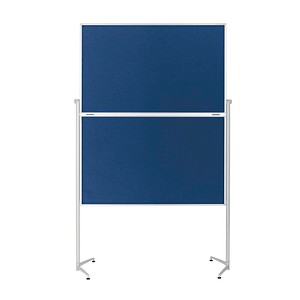 4013695051468 - Moderationstafel 1151303 120x150cm Filz + Filz (beidseitig) pinnbar klappbar mit Rollen blau + blau 4013695051468 Magnetop
