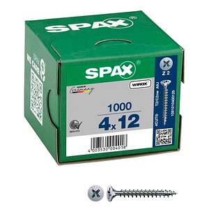 4003530004018 - 880940100040012 Schraube r 88094 Senkkopf mSpitze Kreuzschl-PZ 4 x 12  9- - Spax