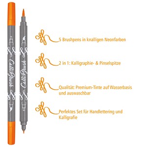 4014421190789 - CalliBrush Double Brush-Pens farbsortiert 4014421190789 19078 5 Stück 4014421190789 - CalliBrush Double Brush-Pens farbsortiert 4014421190789 19078 5 Stück