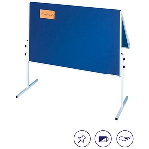 4016946182614 - Moderationstafel CC-UMTF-G 03 120x150cm Filz + Filz (beidseitig) pinnbar klappbar blau + blau 4016946182614 Franken