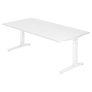 4032062171035 - HAMMERBACHER XB2E höhenverstellbarer Schreibtisch weiß rechteckig C-Fuß-Gestell weiß 2000 x 1000 cm 4032062171035 - HAMMERBACHER XB2E höhenverstellbarer Schreibtisch weiß rechteckig C-Fuß-Gestell weiß 2000 x 1000 cm