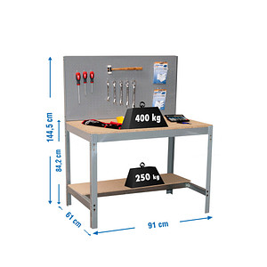 8435104919644 - Werkbank SIMONWORK BT2 grau 910 x 610 x 1445 cm 8435104919644 Simonrack