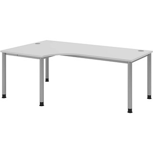 4032062139493 - Schreibtisch VHS82 5 S manuell höhenverstellbar 68-76cm (H) 200x120cm (BxT) L-Form grau   Silber 4032062139493 Hammerbacher