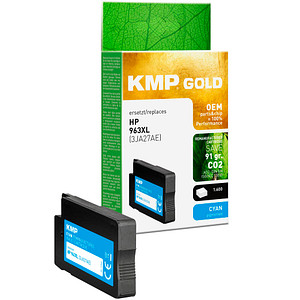4011324001709 - Gold  cyan pigmentiert Druckerpatrone kompatibel zu HP 963XL (3JA27AE) 4011324001709 KMP